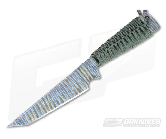 M Strider Knives Flamed Titanium Tanto Fixed Blade