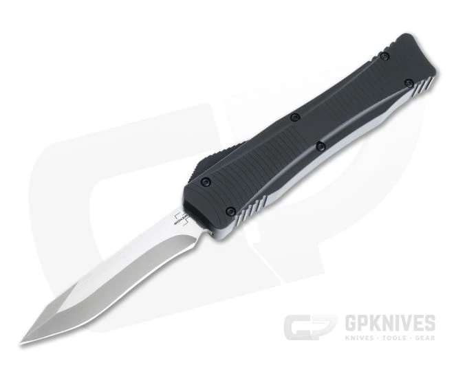 Boker Plus Lhotak Falcon Tanto Recurve Satin D2 Black Aluminum Double Action OTF Automatic 06EX225