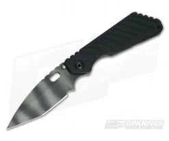 M. Strider Knives SMF Tanto Tiger Stripe 20CV Grooved Aluminum Flamed Titanium