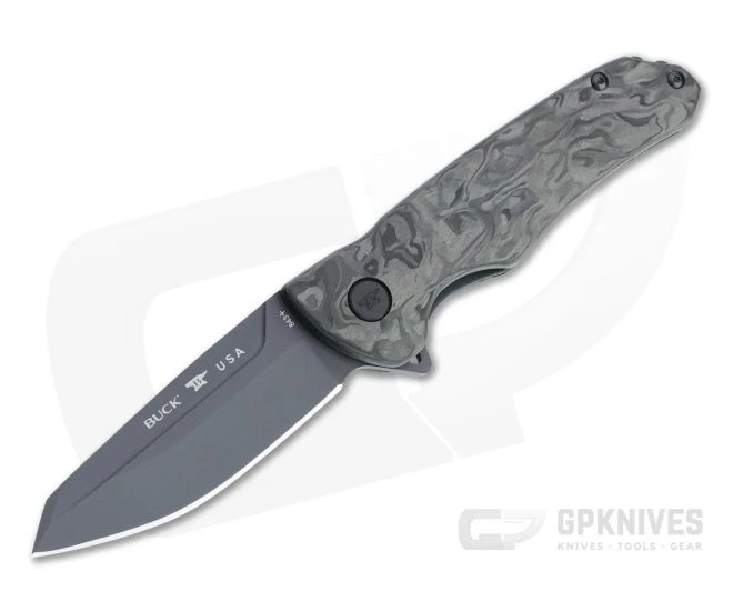 Buck Sprint Ops Flipper Coated S45VN Marbled Carbon Fiber Folder 0843CFS