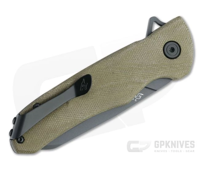 Buck Sprint Ops Flipper Coated S30V Green Canvas Micarta Folder 0843GRS - Image 2
