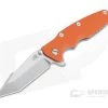 Hinderer Eklipse 3.5" Harpoon Tanto Tri-Way Stonewashed 20CV Orange G10 Blue Flipper 0911
