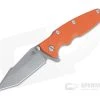 Hinderer Eklipse 3.5" Harpoon Tanto Tri-Way Working Finish 20CV Orange G10 Flipper 0915