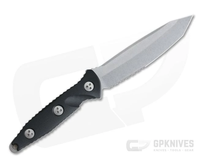Microtech Socom Alpha Tanto G10 Partially Serrated Stonewashed CTS-204P Tactical Fixed Blade 114-11 - Image 3
