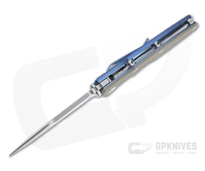 Hinderer Eklipse 3.5" Harpoon Spanto Stonewashed 20CV FDE G10 Blue Tri-Way Flipper 1187 - Image 3