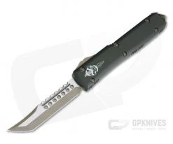 Microtech Ultratech Hellhound Green CC Tanto Bronze Two-Tone OTF Automatic Knife 119-13OD