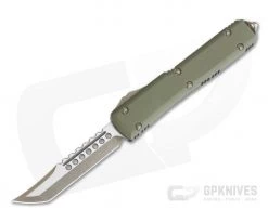 Microtech Ultratech Hellhound Tanto OD Green G10 Bronze Two-Tone OTF Automatic Knife 119-13GTOD