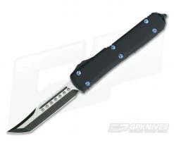 Microtech Ultratech G10 Hellhound Tanto Two-Tone DLC M390 Blue Hardware OTF Automatic