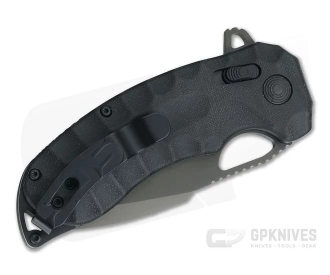 SOG Kiku XR Blackout Black Cerakote XHP Linen Micarta XR Lock Flipper 12-27-02-57 - Image 2