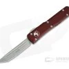 Microtech Ultratech Stonewashed M390 Tanto Merlot OTF Automatic Knife 123-10MR