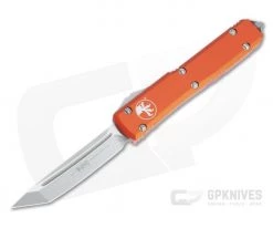 Microtech Ultratech T/E Stonewashed M390 Tanto Orange OTF Automatic Knife 123-10OR