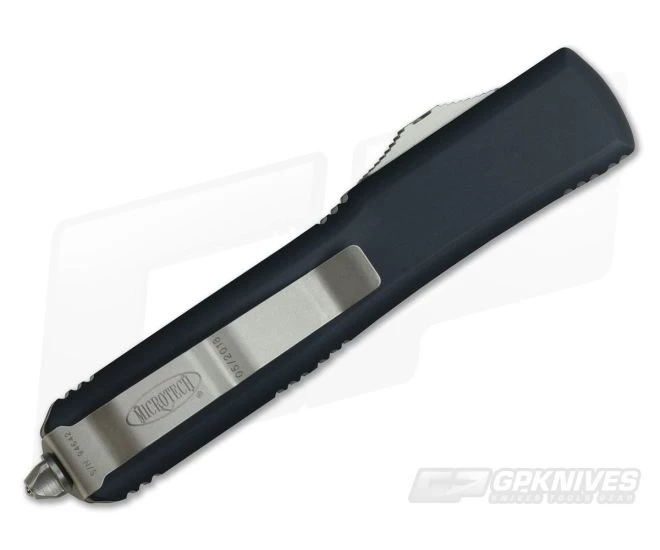 Microtech Ultratech T/E CC Stonewashed CTS-204P Part Serrated Tanto Black OTF Automatic Knife 123-11 - Image 5