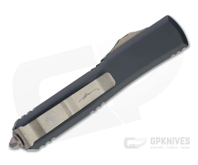 Microtech Ultratech T/E Signature Death Card Bronze Apocalyptic Tanto OTF Automatic Knife 123-13DCS - Image 2