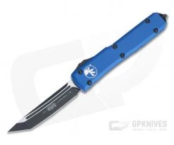 Microtech Ultratech T/E Black M390 Tanto Blue OTF Automatic Knife 123-1BL