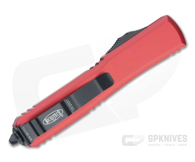 Microtech Ultratech T/E Black M390 Tanto Red OTF Automatic Knife 123-1RD - Image 2