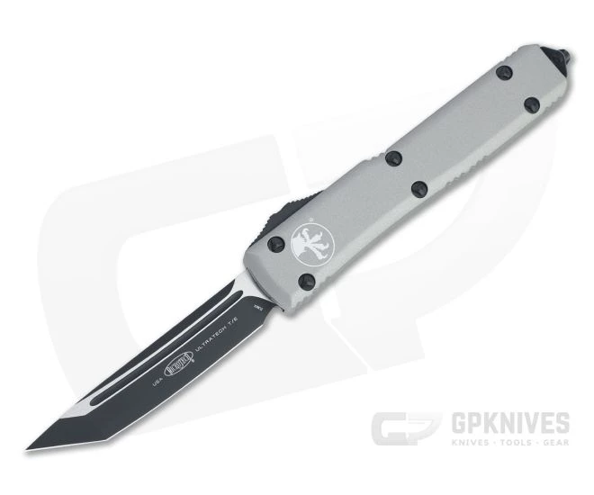 Microtech Ultratech Tanto Black Elmax Titanium Gray OTF Automatic Knife 123-1TG
