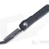 Microtech Ultratech Tactical Tanto Partially Serrated Black M390 OTF Automatic Knife 123-2T