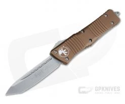 Microtech Combat Troodon Stonewashed CTS-204P Tanto Tan OTF Automatic Knife 144-10TA