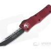 Microtech Combat Troodon Tanto Black 204P Red OTF Automatic Knife 144-1RD