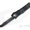 Microtech Combat Troodon T/E Tanto Tactical Full Serrated Black OTF Automatic 144-3T