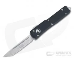 Microtech UTX-70 Stonewashed 204P Serrated Tanto Black OTF Automatic Knife 149-11