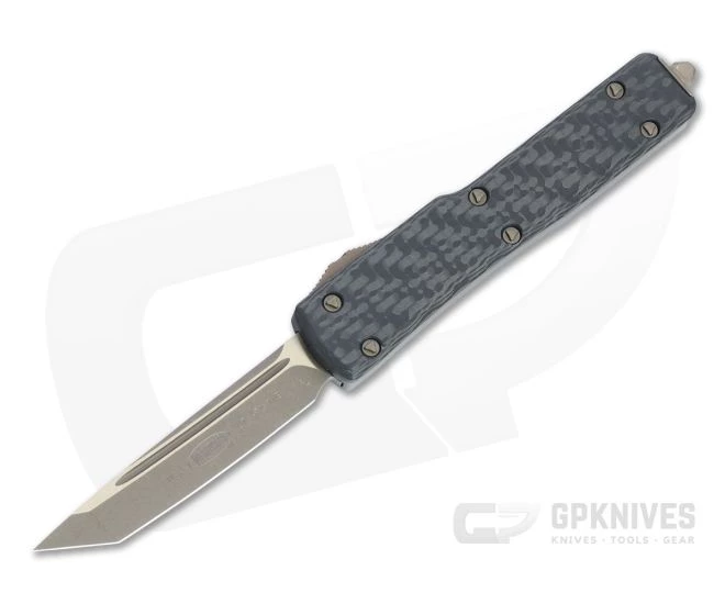 Microtech UTX-70 T/E Bronze Apocalyptic M390 Tanto Carbon Fiber Top OTF Automatic Knife 149-13APCFS