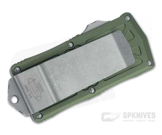 Microtech Exocet Tanto Apocalyptic 204P OD Green CA Legal OTF Automatic 158-10APOD - Image 2