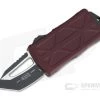 Microtech Exocet Black 204P Tanto Merlot CA Legal OTF Automatic 158-1MR