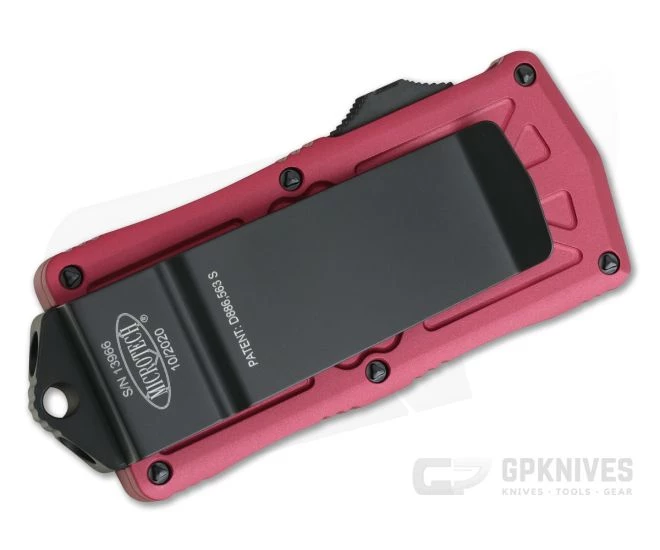 Microtech Exocet Black 204P Tanto Red CA Legal OTF Automatic 158-1RD - Image 2