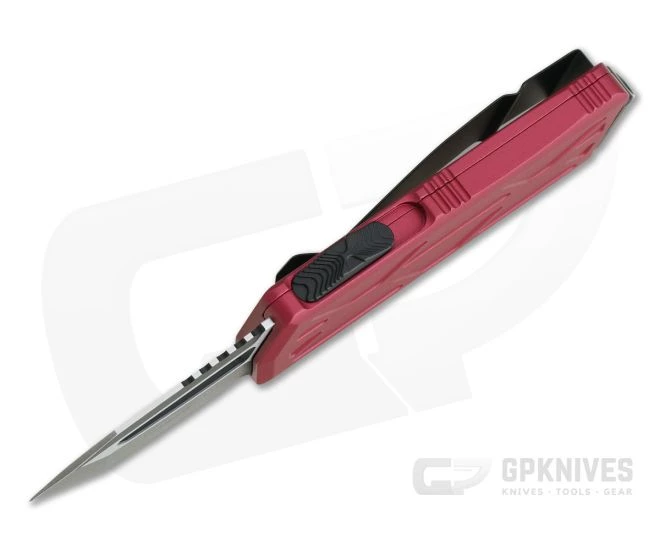 Microtech Exocet Black 204P Tanto Red CA Legal OTF Automatic 158-1RD - Image 3