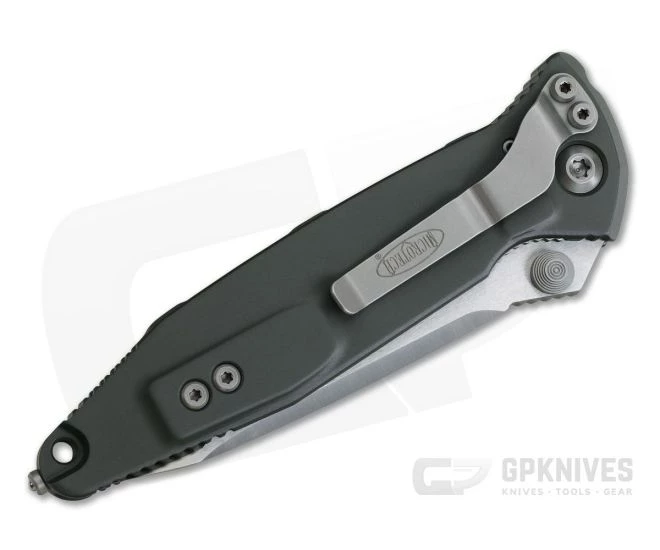 Microtech Socom Elite Tanto Manual Satin Plain M390 OD Green Aluminum 161-4OD - Image 2
