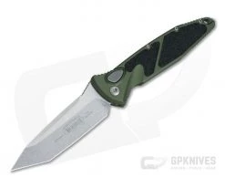 Microtech Socom Elite Automatic Tanto Green Stonewashed Plain Edge CTS-204P 161A-10OD
