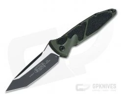 Microtech Socom Elite Automatic Tanto Green Black Plain Edge CTS-204P 161A-1OD