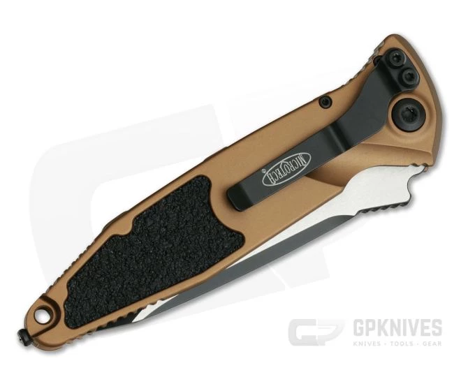 Microtech Socom Elite Tanto Tan Automatic Black Plain Edge 204P 161A-1TA - Image 2