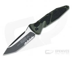 Microtech Socom Elite Automatic Tanto Green Black Partially Serrated CTS-204P 161A-2OD