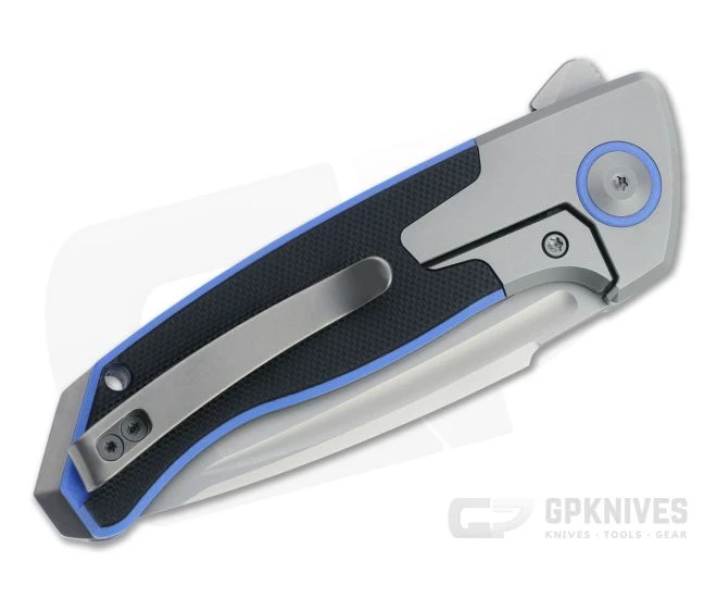 WE Knives x Elishewitz Press Check Tanto Bead Blast 20CV Blue/Black G10 Titanium Flipper WE20078A-2 - Image 2