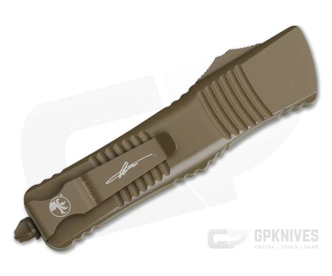Microtech Combat Troodon Hellhound Signature Series Cerakote Dark Earth 219-1CDE - Image 2