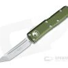 Microtech UTX-85 T/E Stonewashed M390 OD Green Tanto OTF Automatic 233-10OD