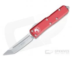 Microtech UTX-85 T/E Stonewashed M390 Red Tanto OTF Automatic 233-10RD