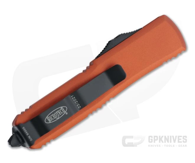 Microtech UTX-85 Orange Tanto Black 204P Plain Edge OTF Automatic Knife 233-1OR - Image 2