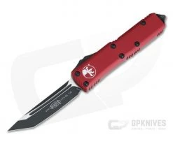 Microtech UTX-85 Red Tanto Black M390 Plain Edge OTF Automatic Knife 233-1RD