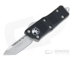 Microtech Mini Troodon T/E Stonewashed M390 Black Tanto OTF Automatic 240-10