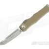Microtech Halo VI T/E No Safety Tanto Single Action Automatic Tan M390 250-4TA