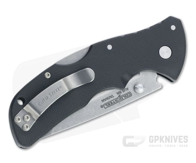 Cold Steel Mini Recon 1 Tanto Point Stonewashed AUS-10A Black GRN Tri-Ad Lock Folder 27BAT - Image 2