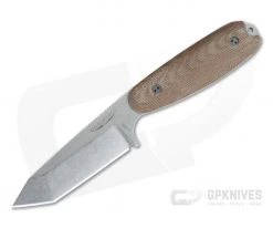 Bradford Guardian3.5 Tanto 3D Natural Micarta Stonewashed M390