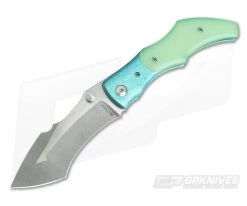 Alan Folts Curvo Folder Two-Tone CPM-154 Florentine Titanium Bolster Glow Kirinite