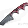 Alan Folts Custom Minimalist Tanto Neck Knife Black Washed CPM-154 Red Kirinite Acrylic