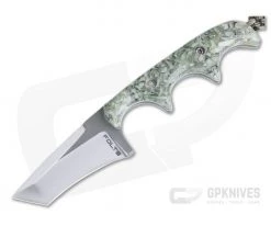 Alan Folts Custom Minimalist Tanto Neck Knife Polished Two-Tone CPM-154 Cash Custom Acrylic