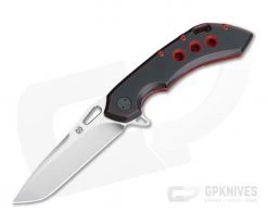 Olamic Cutlery Wayfarer Tanto 247T Black & Red GunKote Satin M390 Flipper