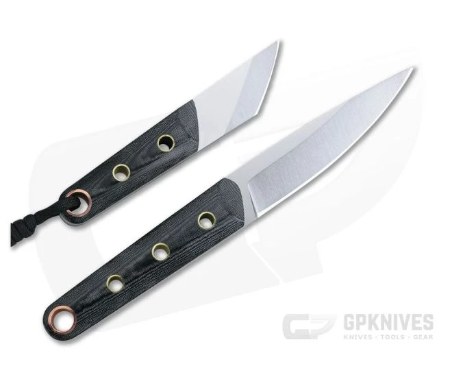 Sergey Rogovets Custom Black Micarta Kwaiken and Kiridashi Fixed Blade Knife Set 4254 - Image 3